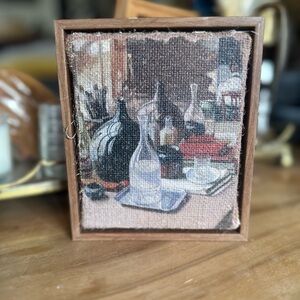 Hearth&Hand Still Life Art Piece in Brown and Cream new, small mark on frame